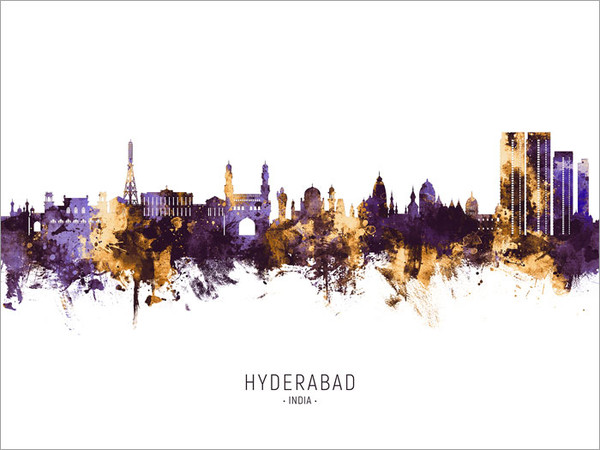 Hyderabad India Skyline Cityscape Poster Art Print