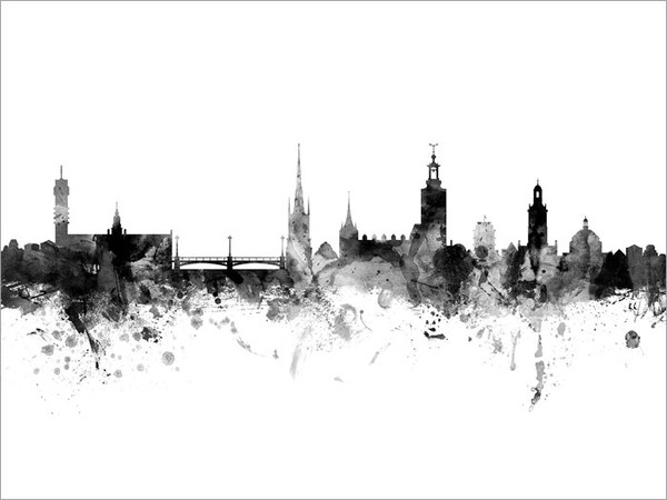 Stockholm Sweden Skyline Cityscape Poster Art Print