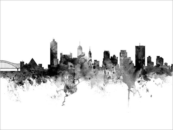 Memphis Tennessee Skyline Cityscape Poster Art Print