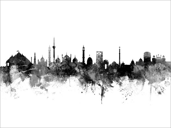 New Delhi India Skyline Cityscape Poster Art Print