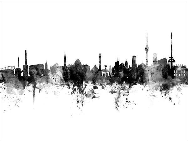 Stuttgart Germany Skyline Cityscape Poster Art Print