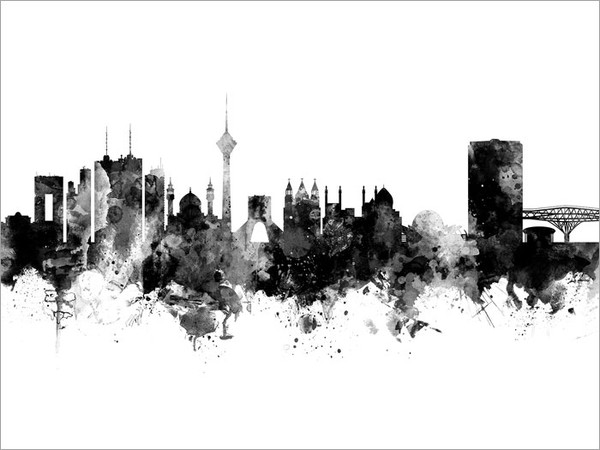 Tehran Iran Skyline Cityscape Poster Art Print