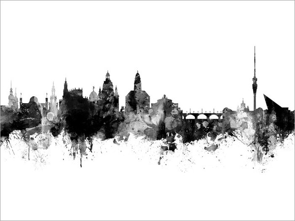 Dresden Germany Skyline Cityscape Poster Art Print