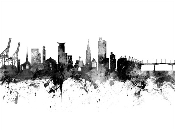 Southampton England Skyline Cityscape Poster Art Print