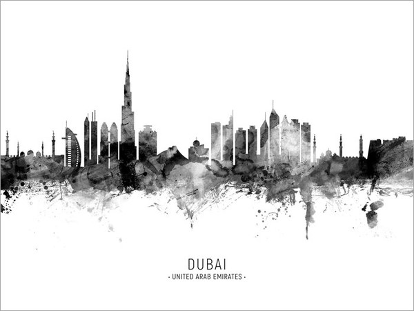 Dubai United Arab Emirates Skyline Cityscape Poster Art Print