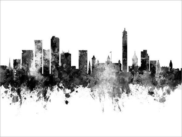 Birmingham England Skyline Cityscape Poster Art Print