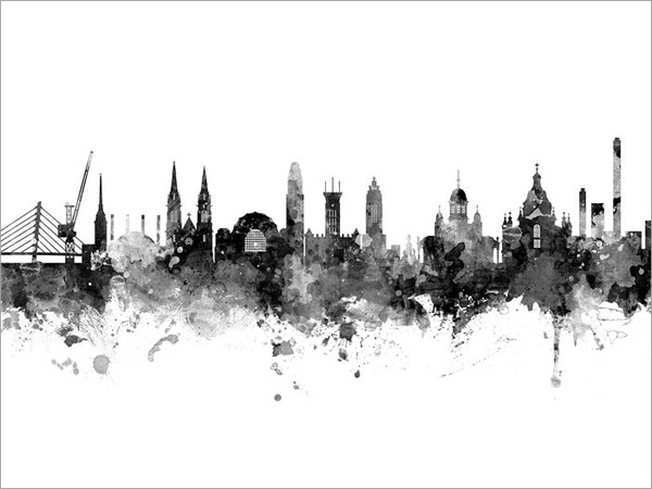 Helsinki Finland Skyline Cityscape Poster Art Print