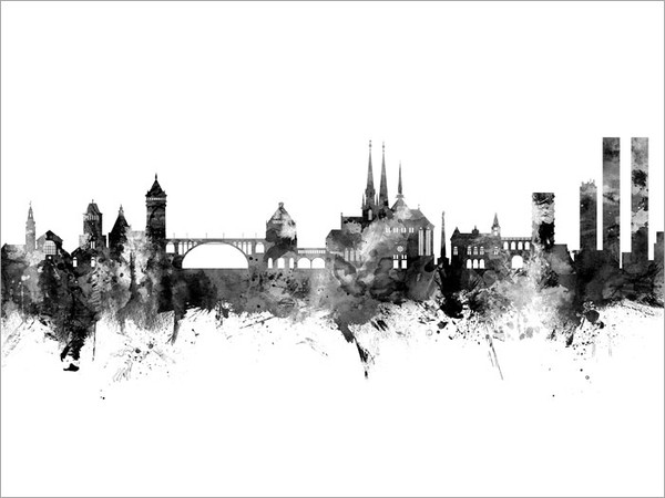 Luxembourg City Luxembourg Skyline Cityscape Poster Art Print