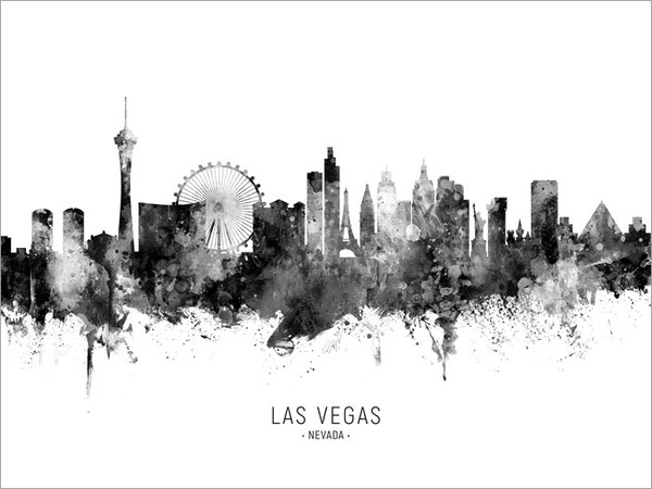 Las Vegas Nevada Skyline Cityscape Poster Art Print