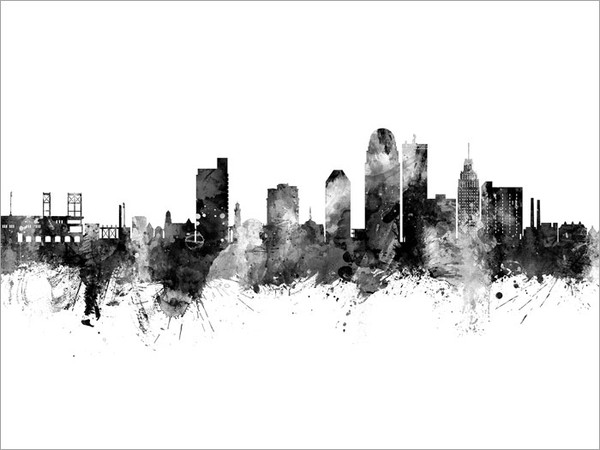 Winston-Salem North Carolina Skyline Cityscape Poster Art Print