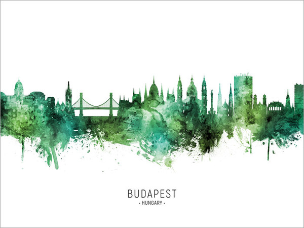Budapest Hungary Skyline Cityscape Poster Art Print