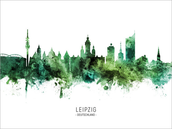 Leipzig Deutschland Skyline Cityscape Poster Art Print