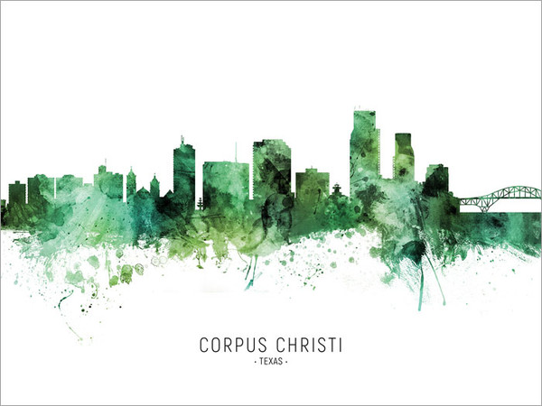 Corpus Christi Texas Skyline Cityscape Poster Art Print