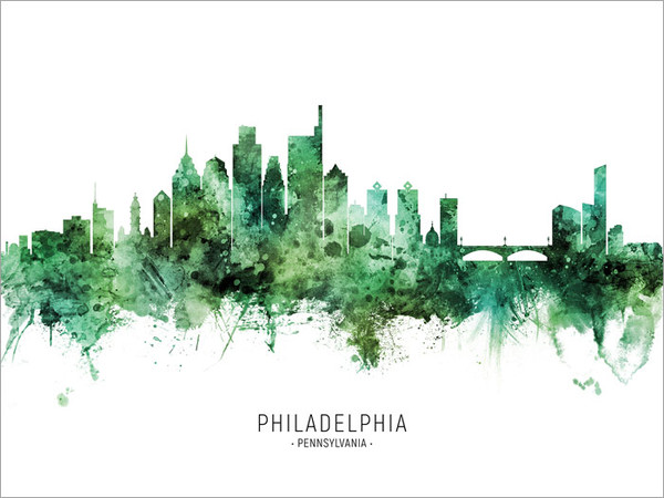 Philadelphia Pennsylvania Skyline Cityscape Poster Art Print