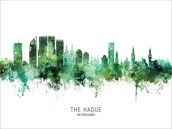 The Hague Netherlands Skyline Cityscape Poster Art Print