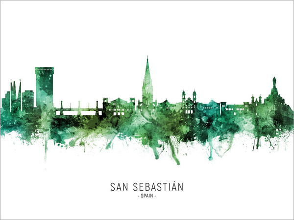 San Sebastián Spain Skyline Cityscape Poster Art Print