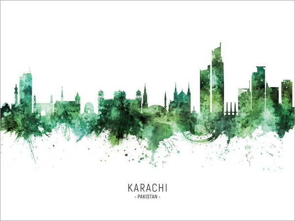 Karachi Pakistan Skyline Cityscape Poster Art Print