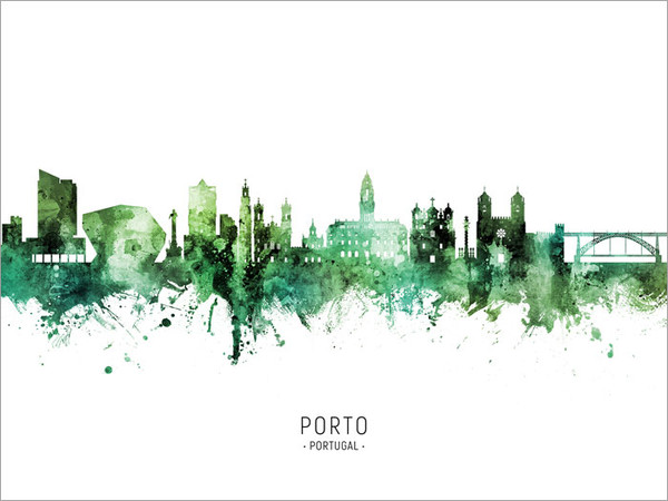 Porto Portugal Skyline Cityscape Poster Art Print