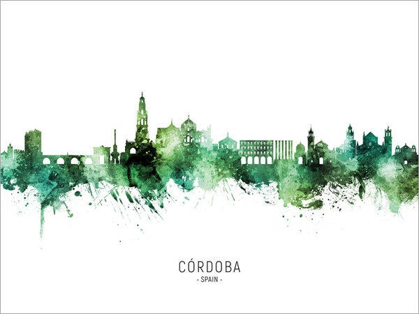 Córdoba Spain Skyline Cityscape Poster Art Print