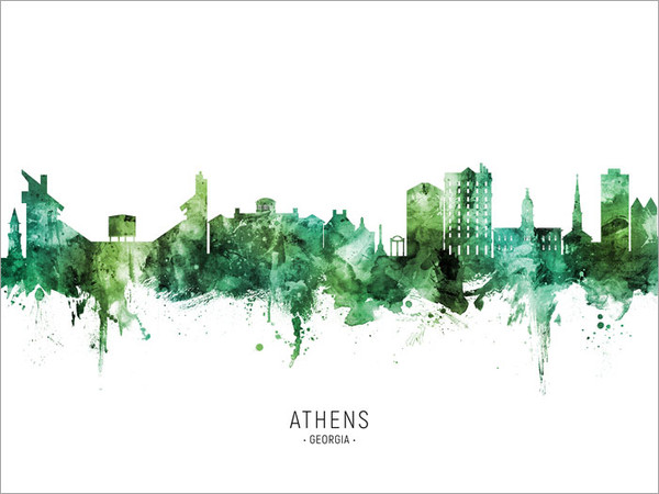 Athens Georgia Skyline Cityscape Poster Art Print