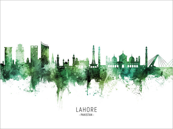 Lahore Pakistan Skyline Cityscape Poster Art Print