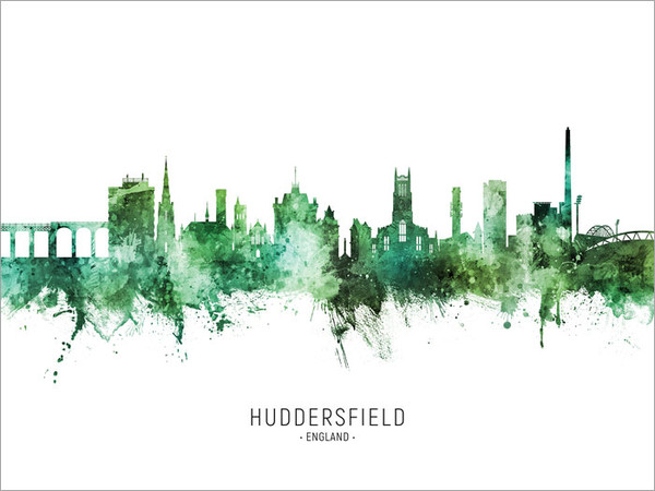 Huddersfield England Skyline Cityscape Poster Art Print