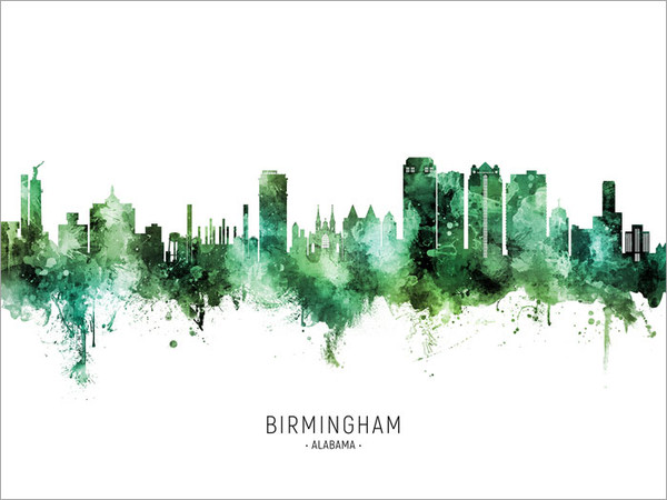 Birmingham Alabama Skyline Cityscape Poster Art Print