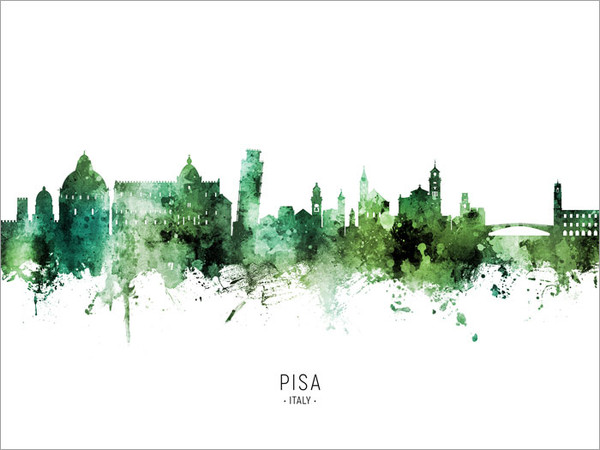 Pisa Italy Skyline Cityscape Poster Art Print