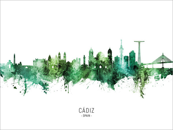 Cádiz Spain Skyline Cityscape Poster Art Print