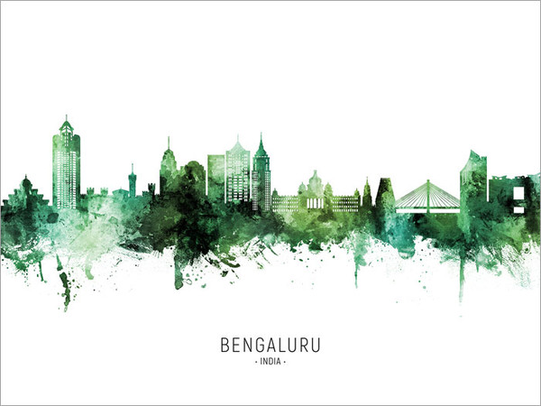 Bengaluru India Skyline Cityscape Poster Art Print