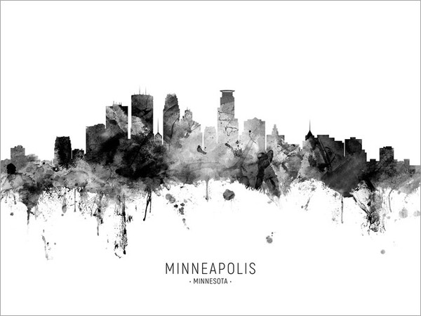 Minneapolis Minnesota Skyline Cityscape Poster Art Print