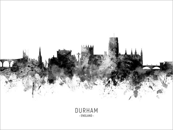 Durham England Skyline Cityscape Poster Art Print