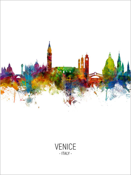 Venice Italy Skyline Cityscape Poster Art Print