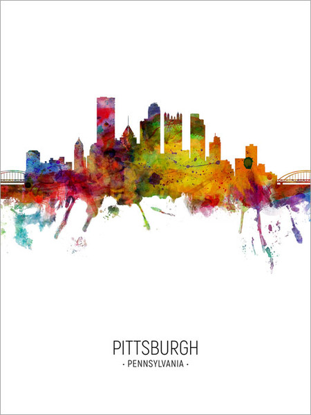Pittsburgh Pennsylvania Skyline Cityscape Poster Art Print