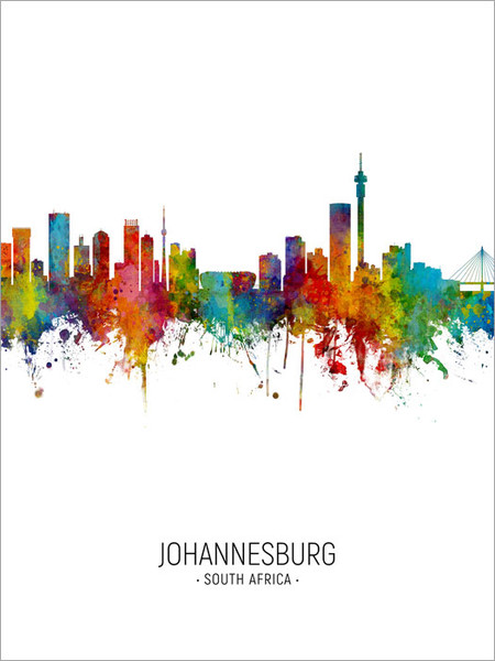 Johannesburg South Africa Skyline Cityscape Poster Art Print