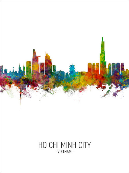 Ho Chi Minh City Vietnam Skyline Cityscape Poster Art Print