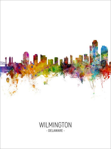Wilmington Delaware Skyline Cityscape Poster Art Print