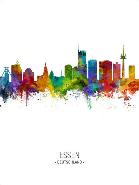Essen Germany Skyline Cityscape Poster Art Print