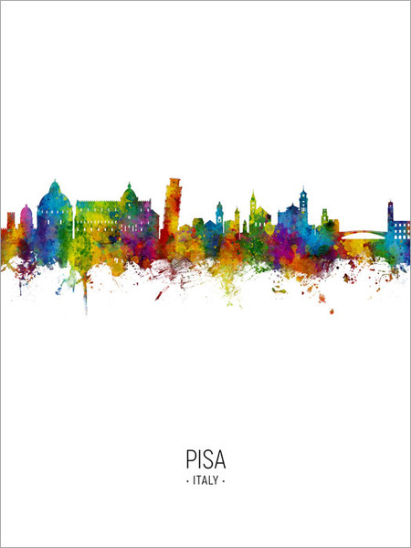 Pisa Italy Skyline Cityscape Poster Art Print