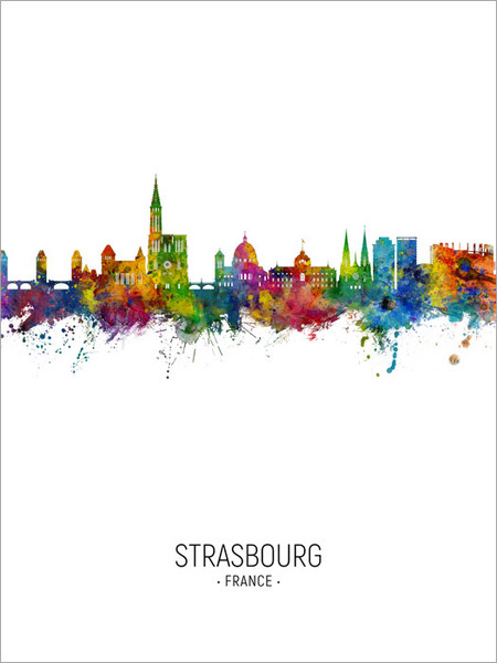 Strasbourg France Skyline Cityscape Poster Art Print