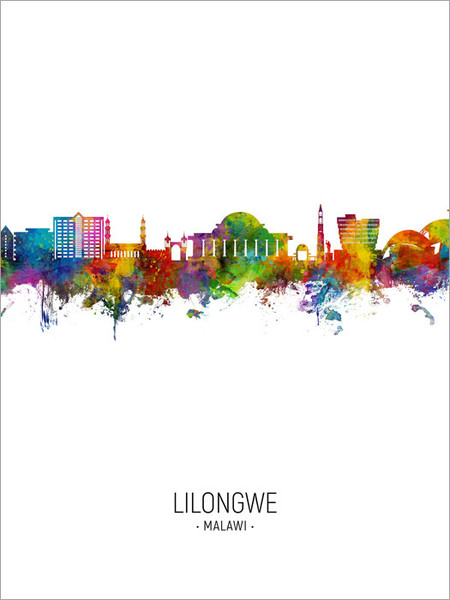 Lilongwe Malawi Skyline Cityscape Poster Art Print