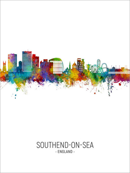 Southend-on-Sea England Skyline Cityscape Poster Art Print