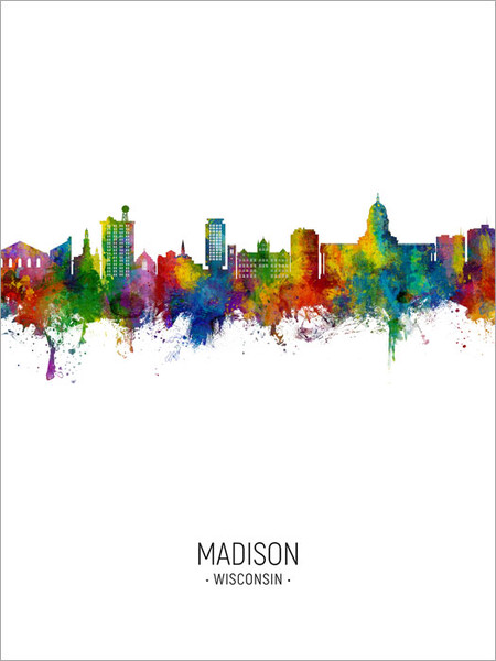 Madison Wisconsin Skyline Cityscape Poster Art Print