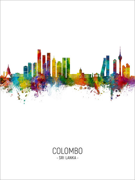 Colombo Sri Lanka Skyline Cityscape Poster Art Print