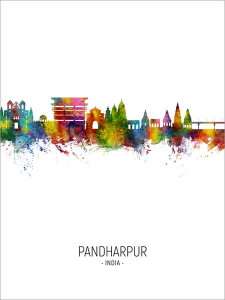 Pandharpur India Skyline Cityscape Poster Art Print