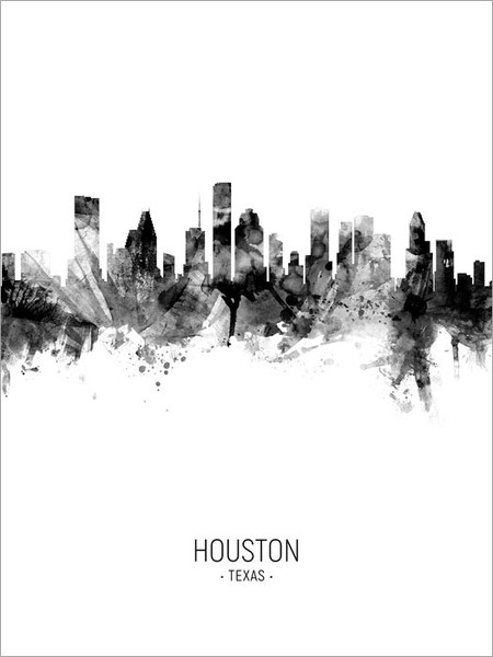 Houston Texas Skyline Cityscape Poster Art Print