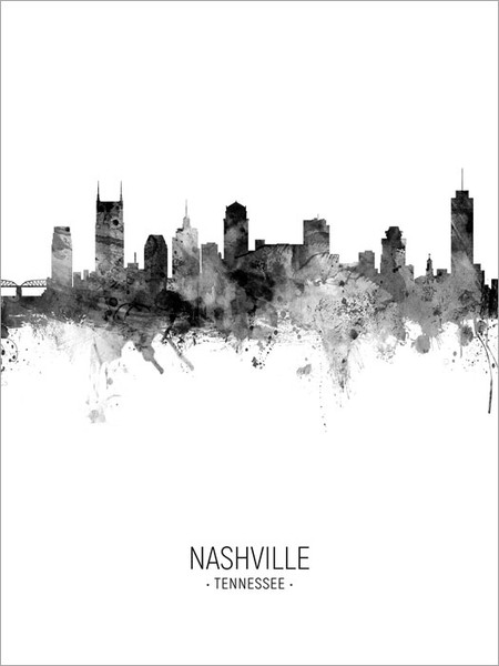 Nashville Tennessee Skyline Cityscape Poster Art Print