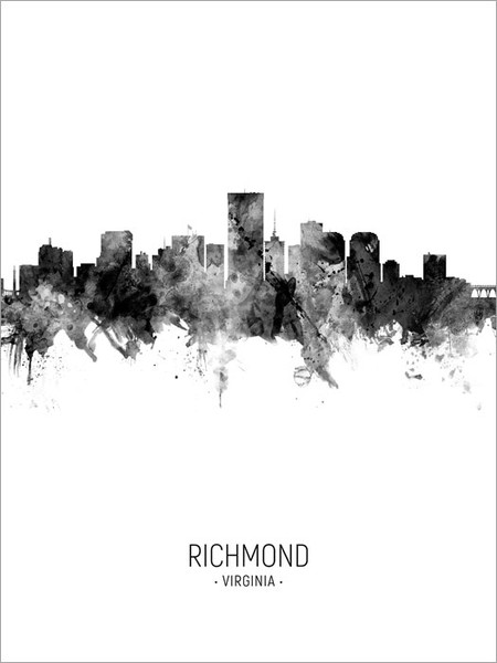 Richmond Virginia Skyline Cityscape Poster Art Print