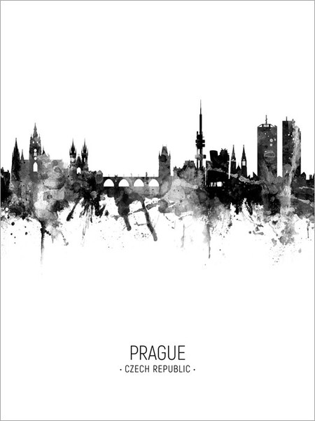 Prague Czech Republic Skyline Cityscape Poster Art Print