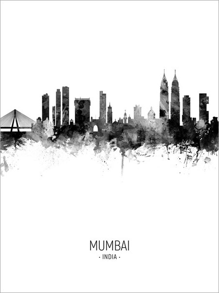 Mumbai India Skyline Cityscape Poster Art Print